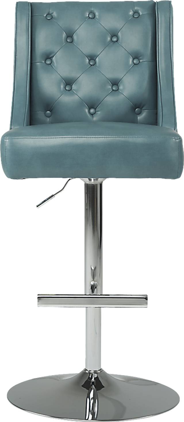 Benji Blue Adjustable Swivel Barstool - Thumbnail - Image 2