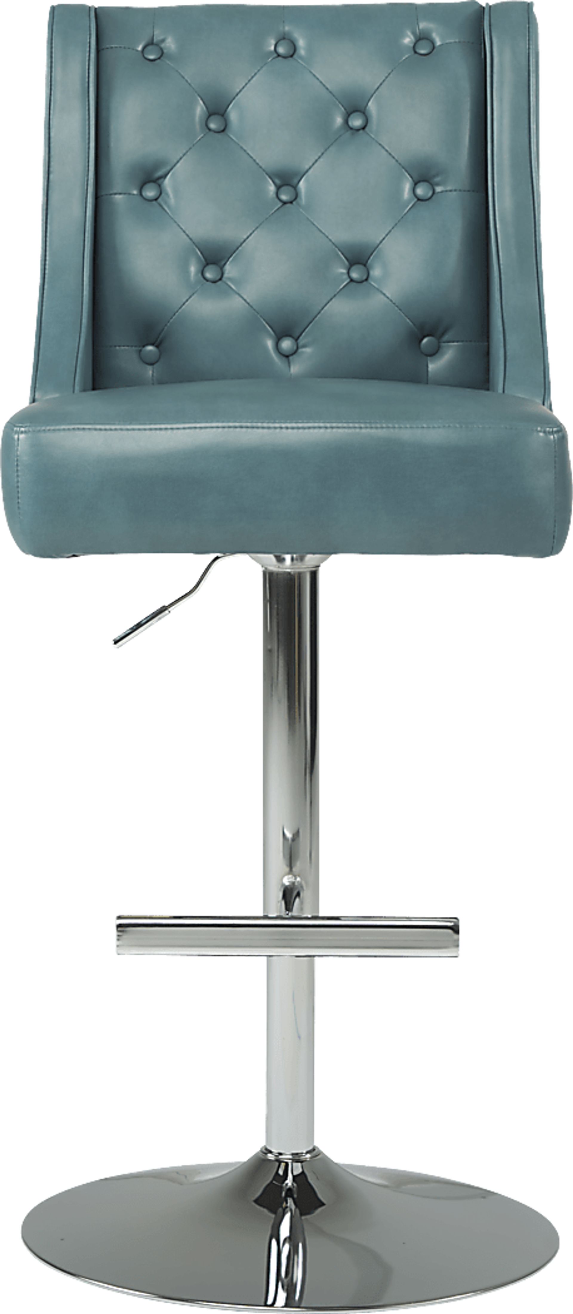 Benji Blue Adjustable Swivel Barstool - Image 2