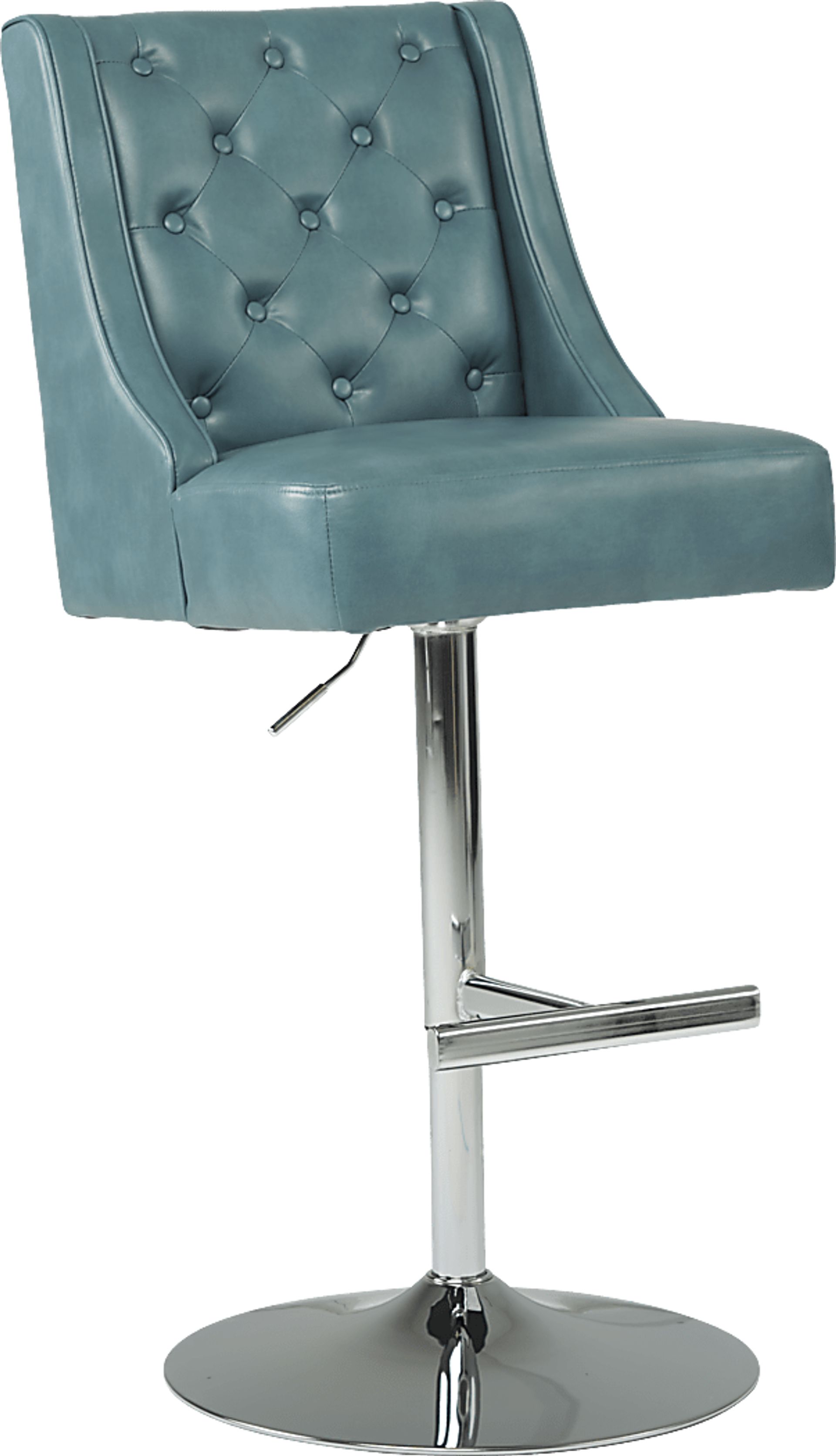 Benji Blue Adjustable Swivel Barstool - Image 1