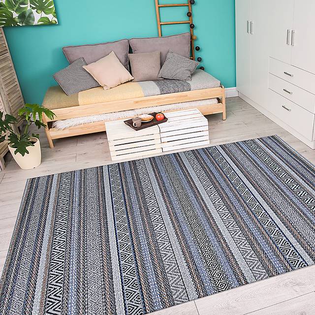 Bennard Blue 7'10 x 10'9 Indoor/Outdoor Rug - Thumbnail - Image 4