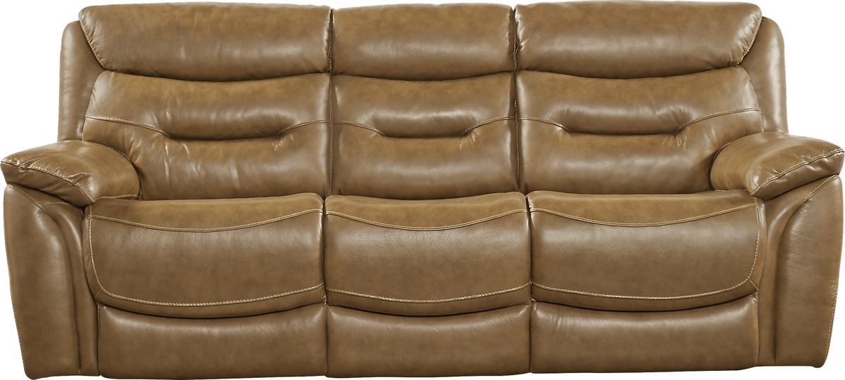 Brown Leather Manual Reclining Sofa Rooms to Go