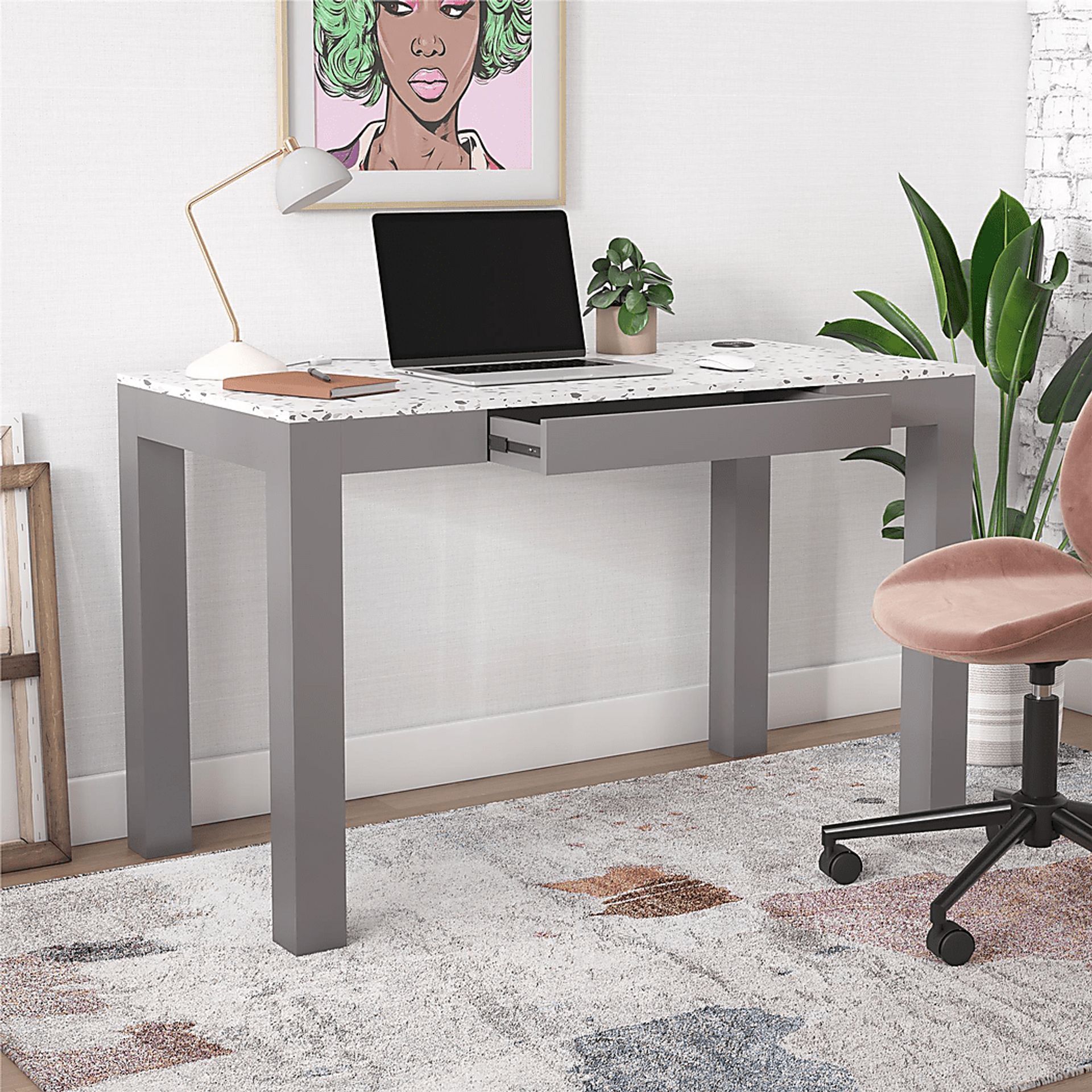 Benninghaus Gray Desk - Image 3