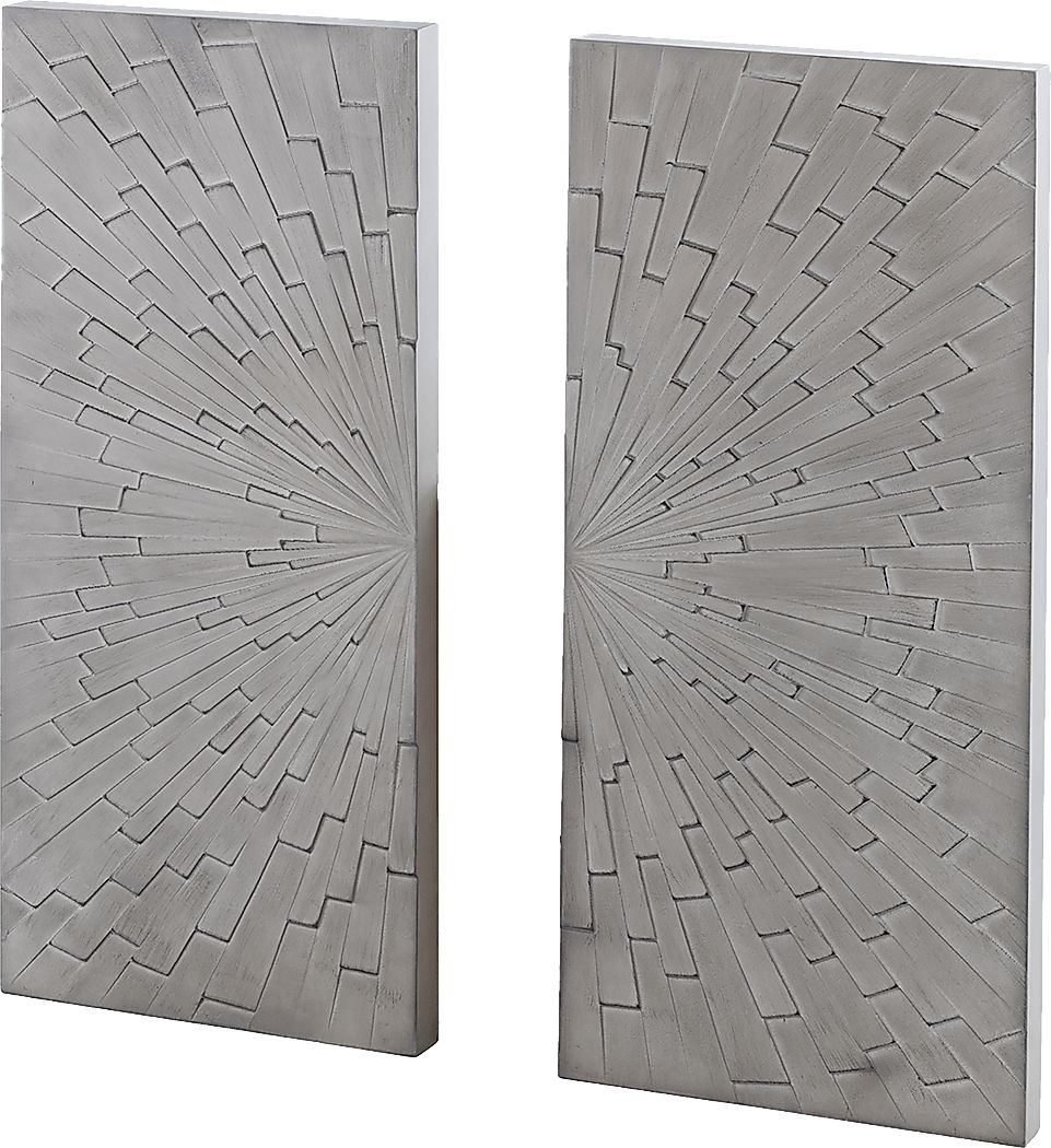 Bensley Gray Wall Panel, Set of 2