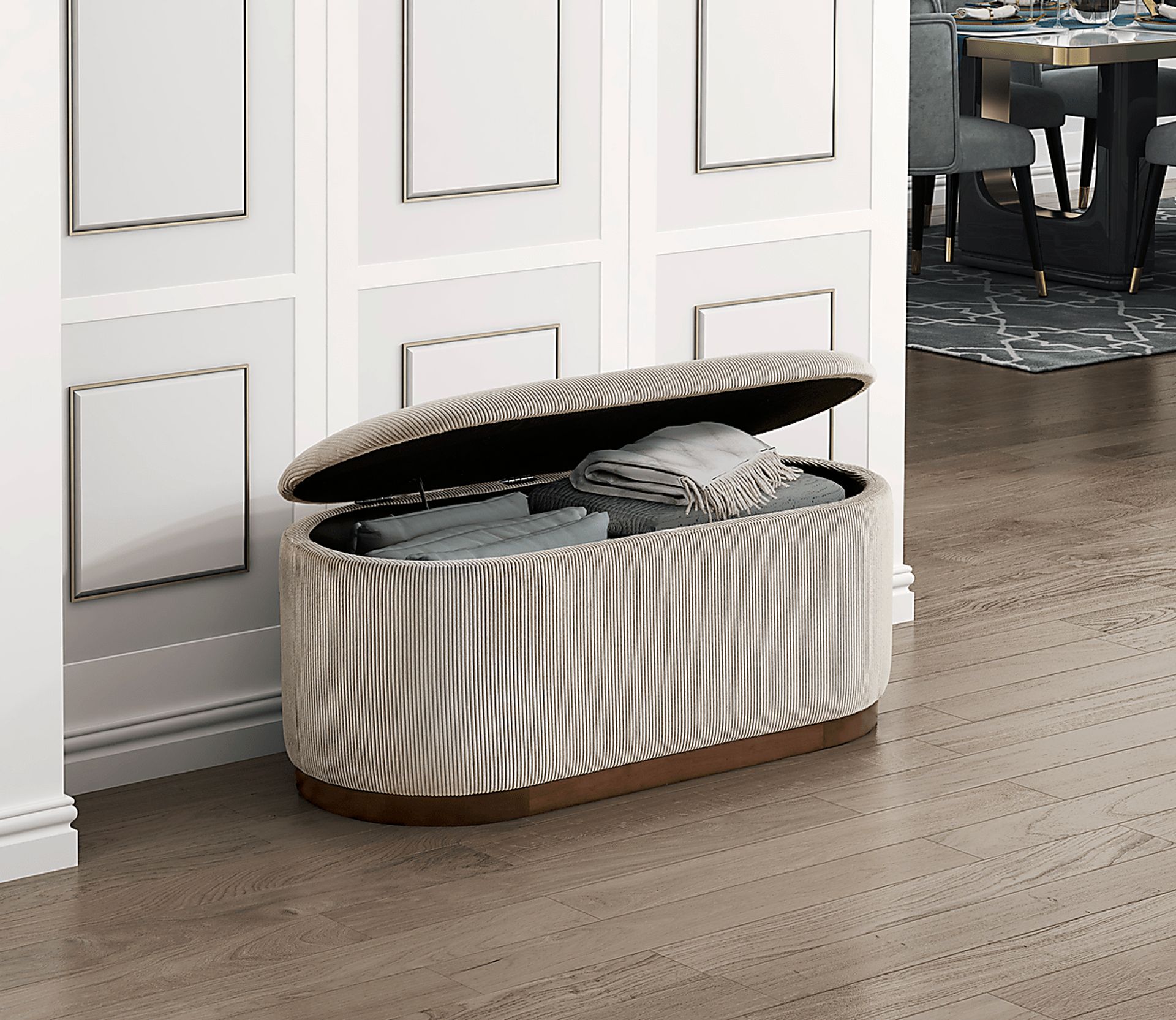 Bentilx Beige Storage Bench - Image 3