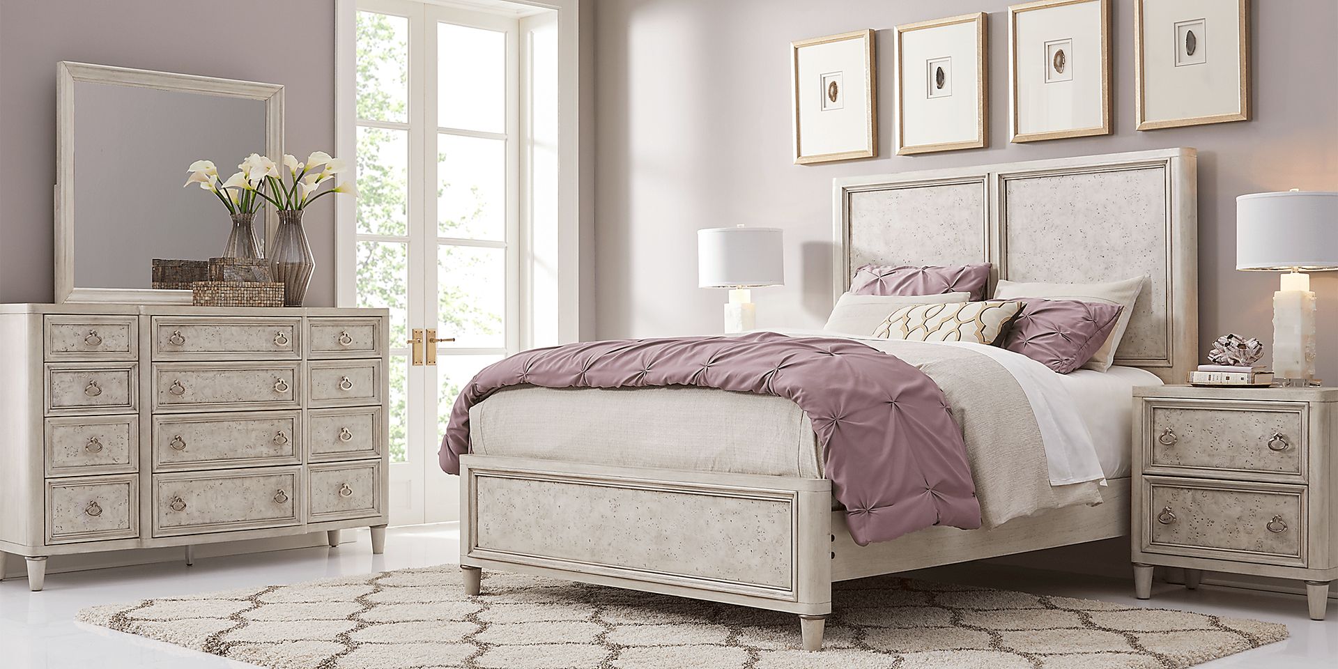 Bentley Hills Light Gray 7 Pc King Panel Bedroom - Image 1