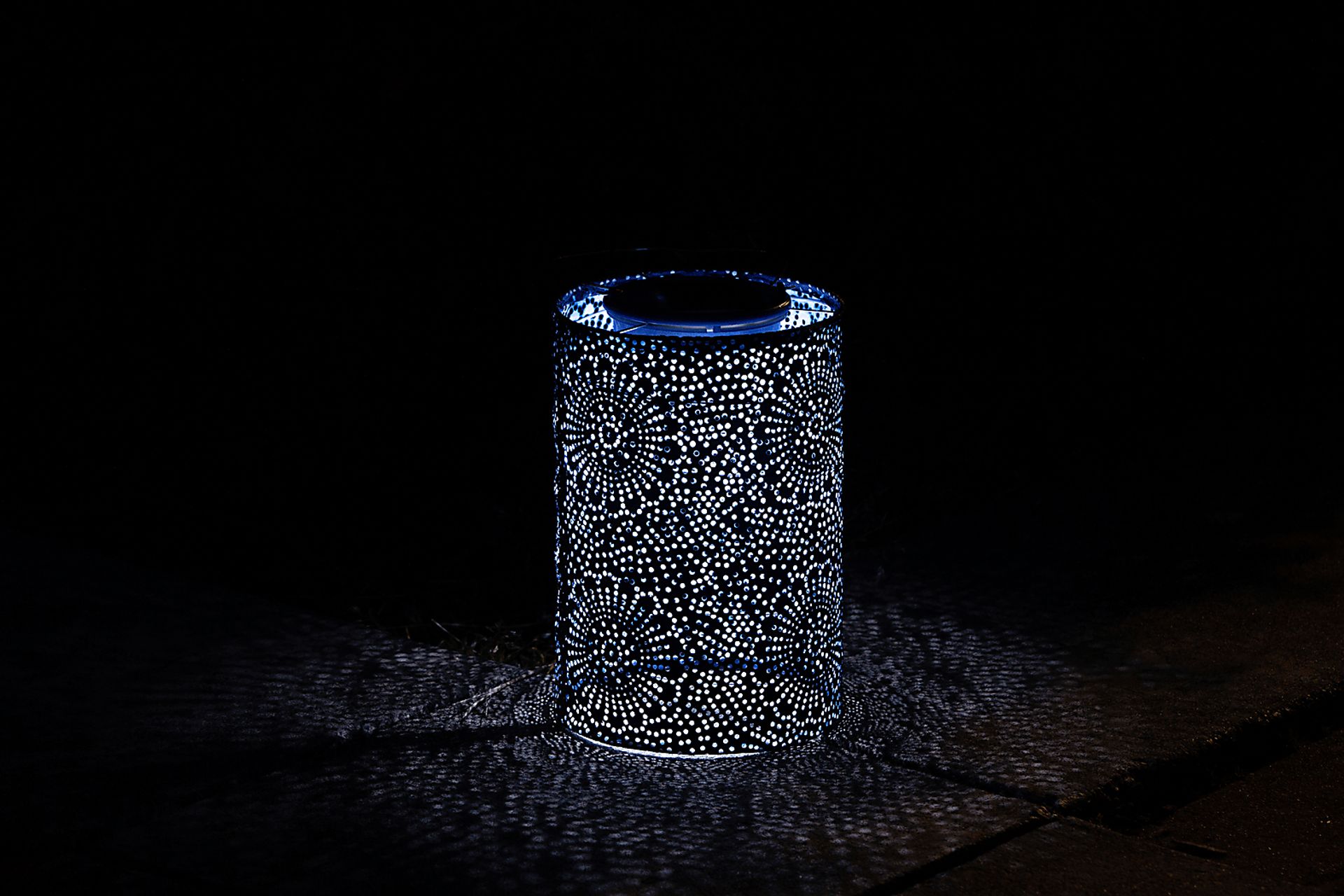 Bento Shade Outdoor Blue Solar Lantern - Image 11