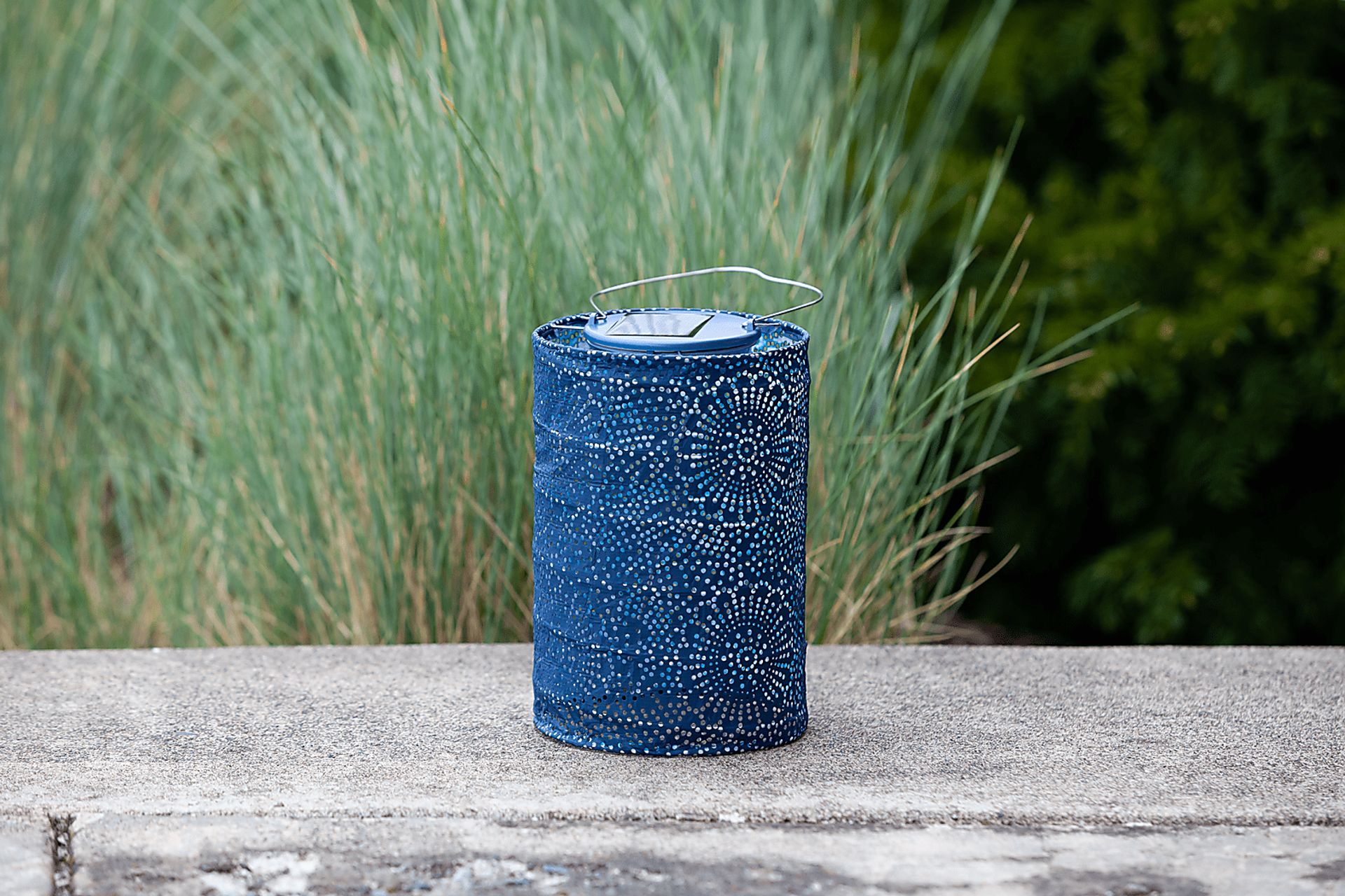 Bento Shade Outdoor Blue Solar Lantern - Image 2