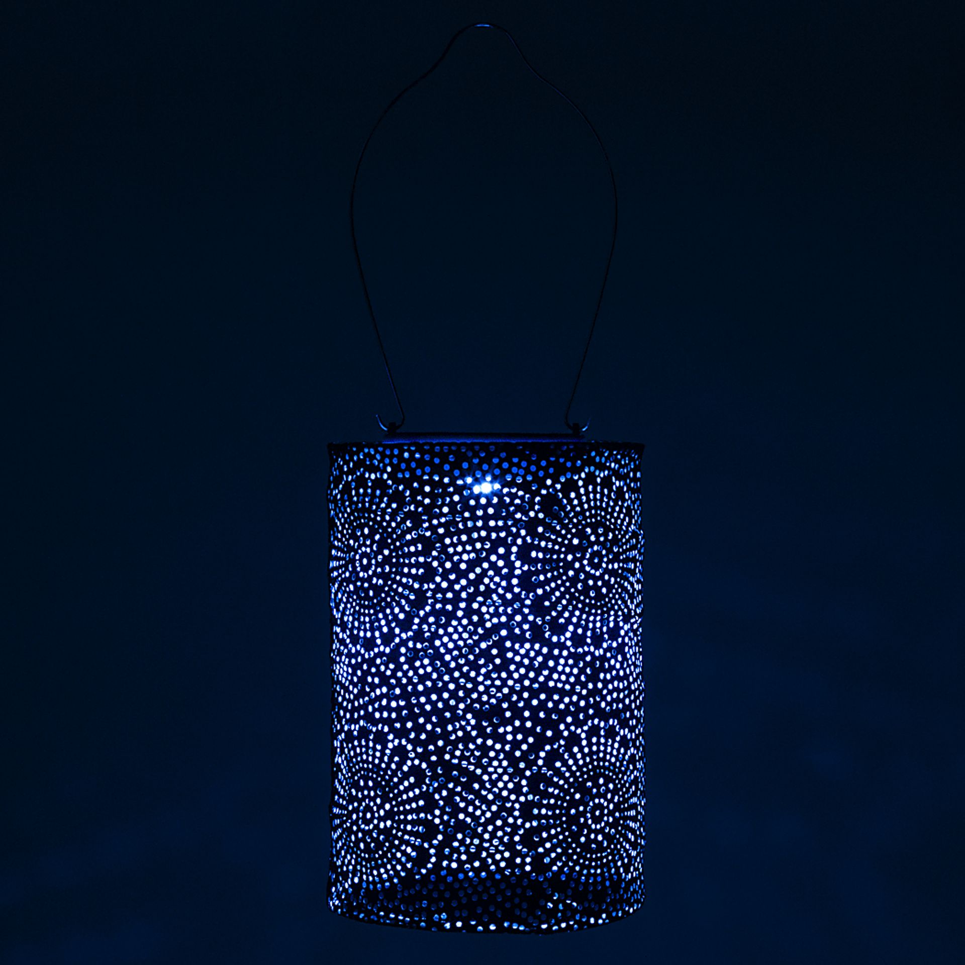 Bento Shade Outdoor Blue Solar Lantern - Image 7