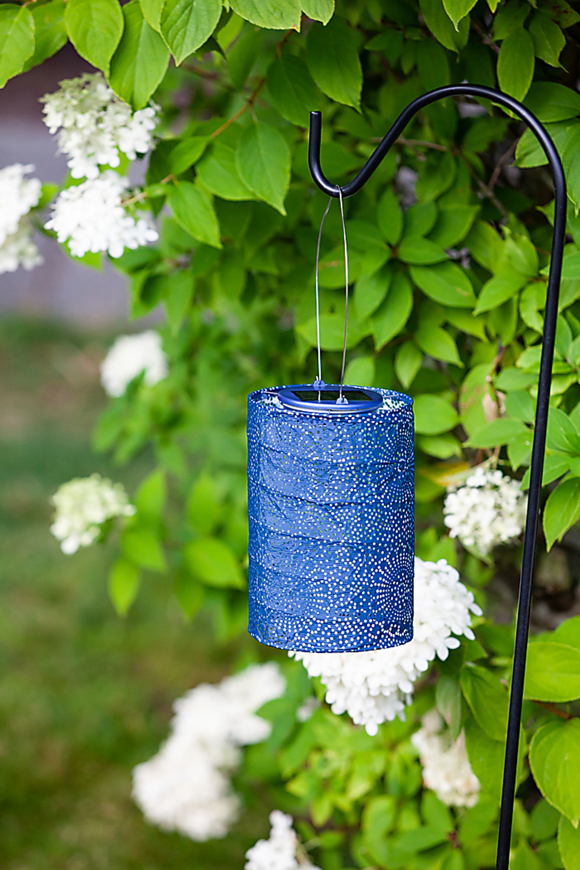 Bento Shade Outdoor Blue Solar Lantern - Image 8