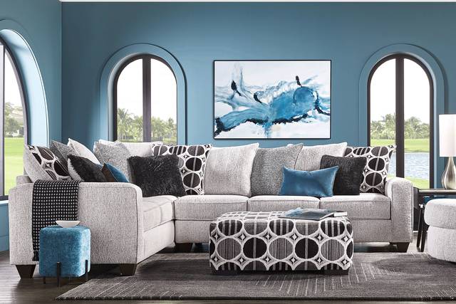 Benton Place Gray 5 Pc Sectional Living Room - Thumbnail - Image 1