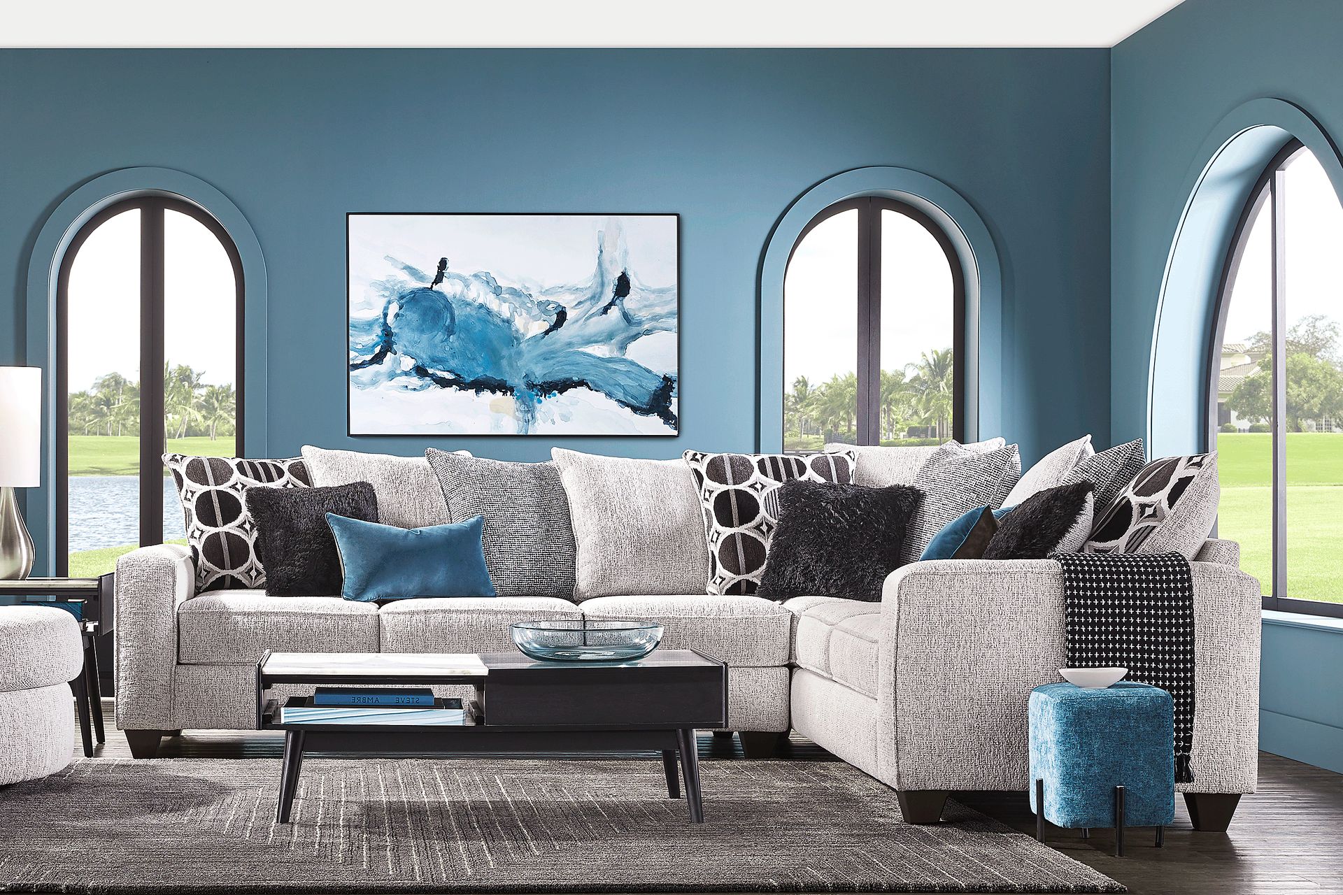 Benton Place Gray 5 Pc Sectional Living Room - Image 1