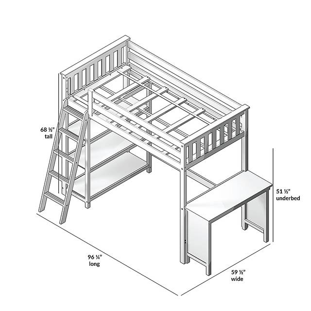 Kids Bentonbrook Gray Twin High Loft Bed - Thumbnail - Image 5