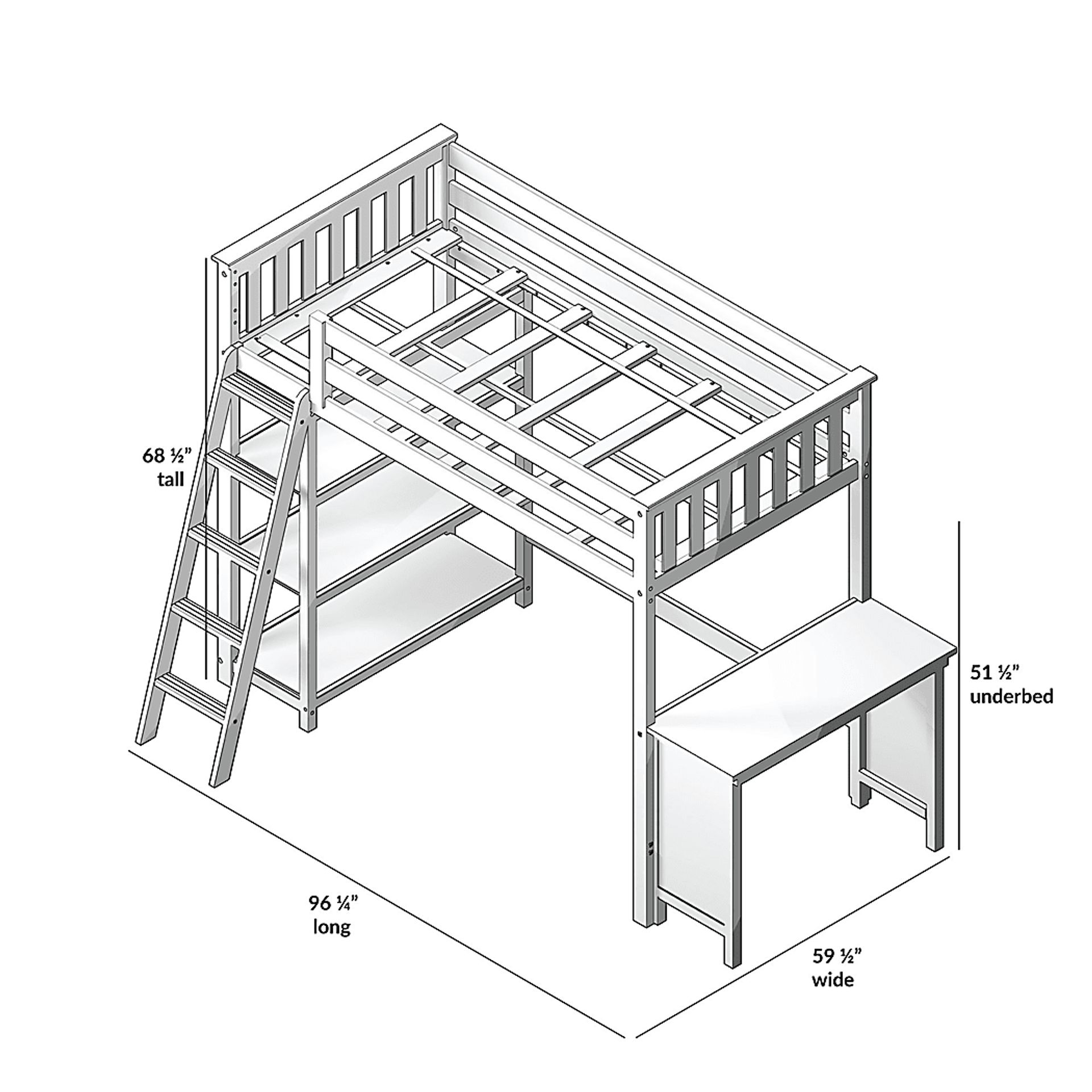 Bentonbrook Gray Loft Bed | Rooms to Go