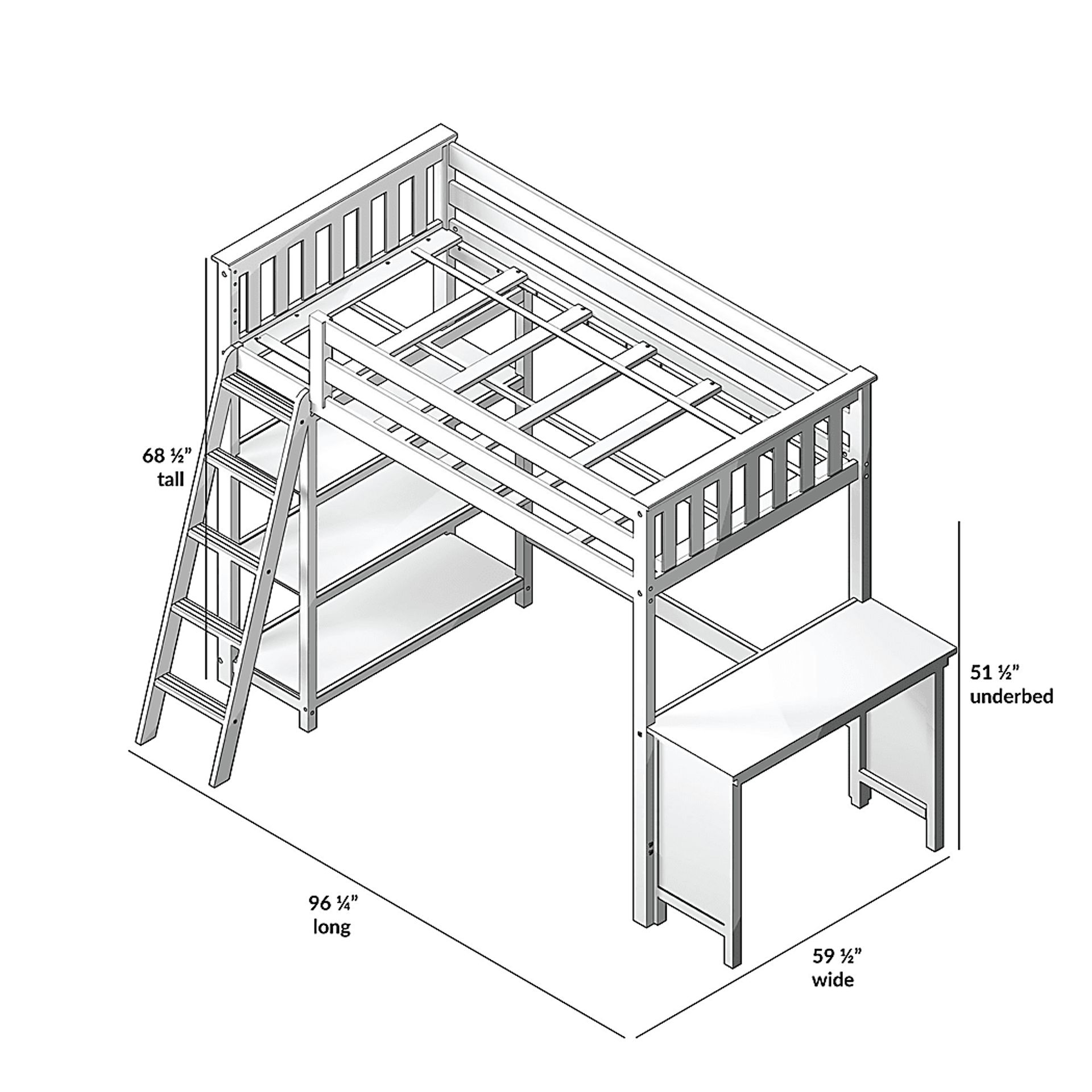 Kids Bentonbrook White Twin High Loft Bed - Image 6