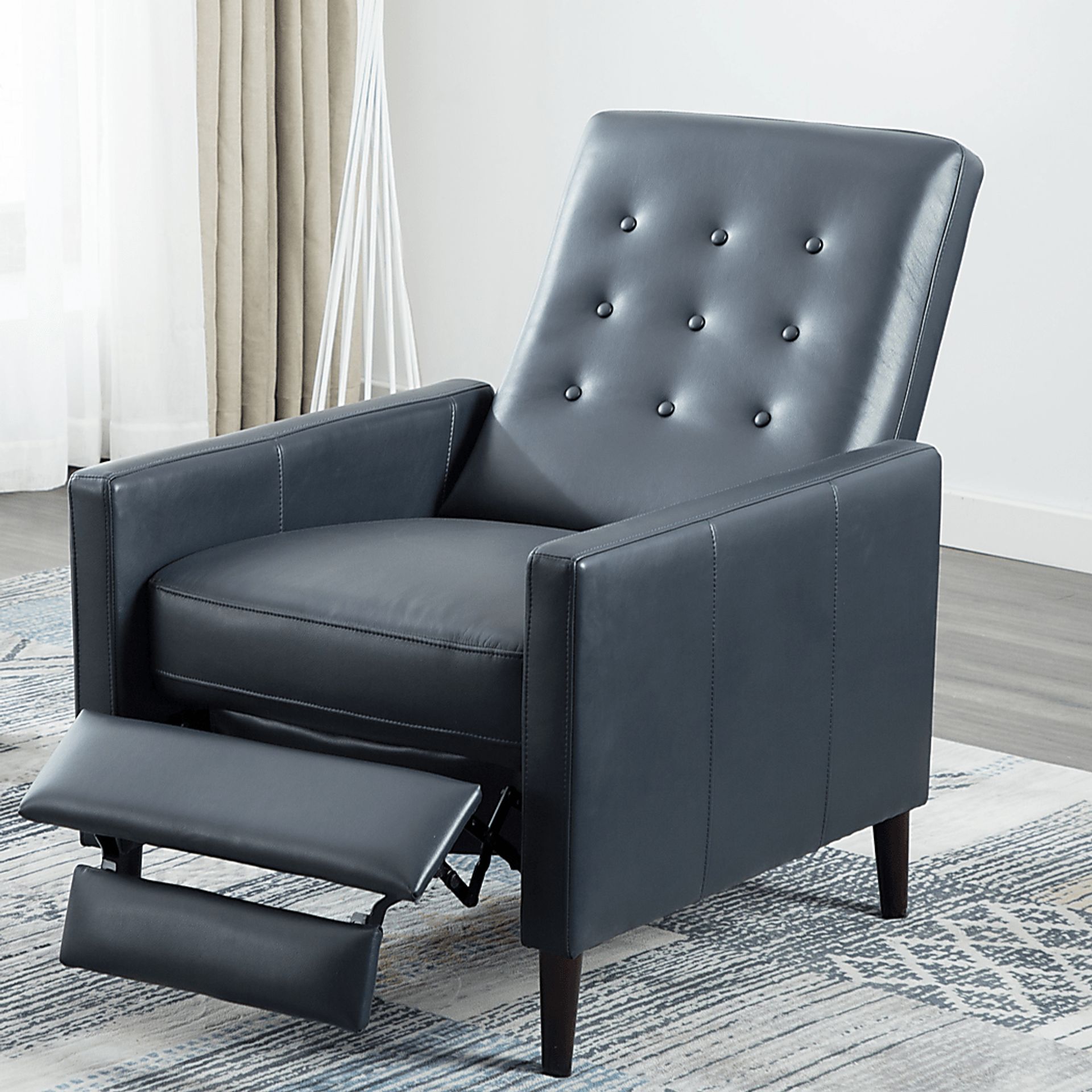 Bentree Blue Push Back Recliner - Image 9
