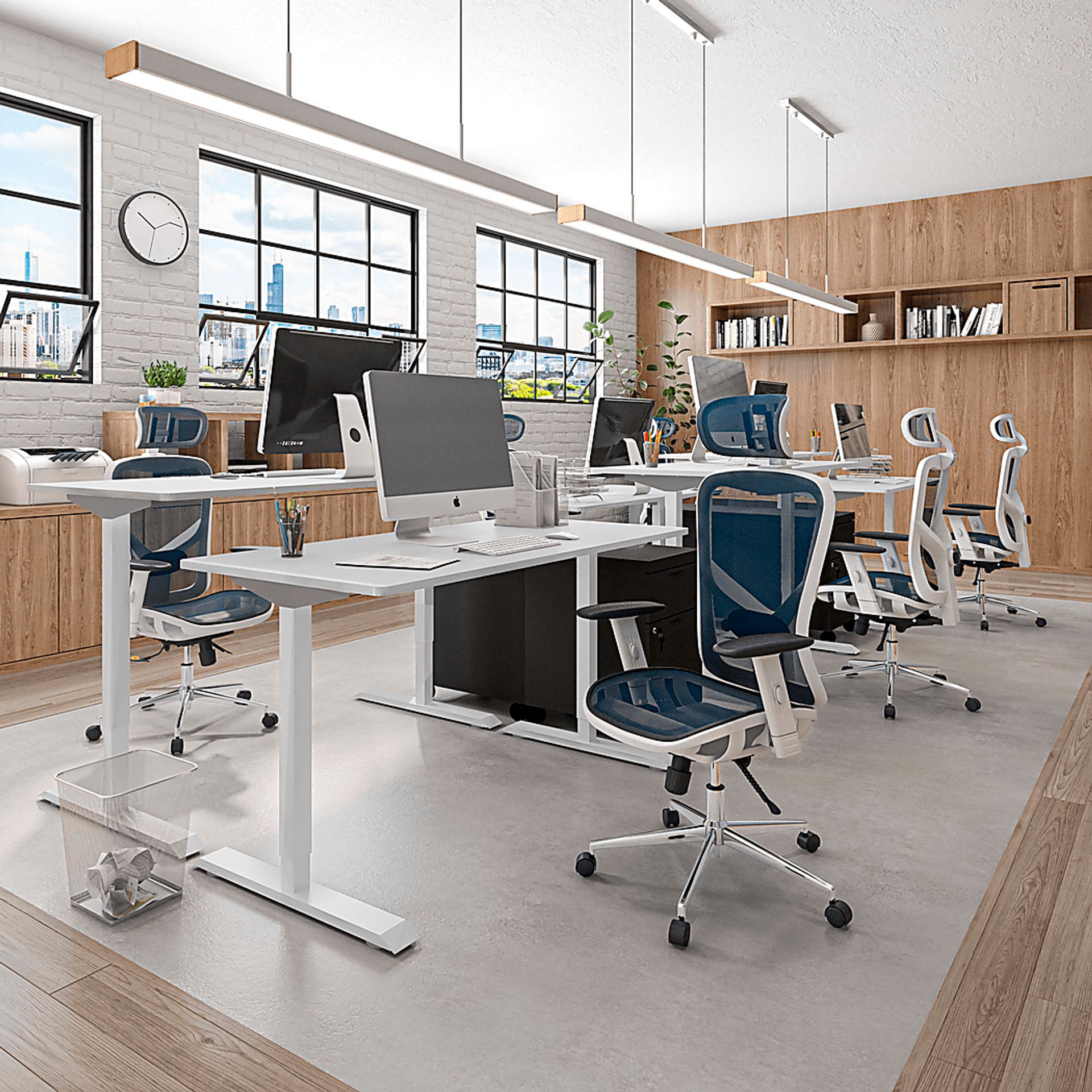 Benwin White Adjustable Desk - Image 11