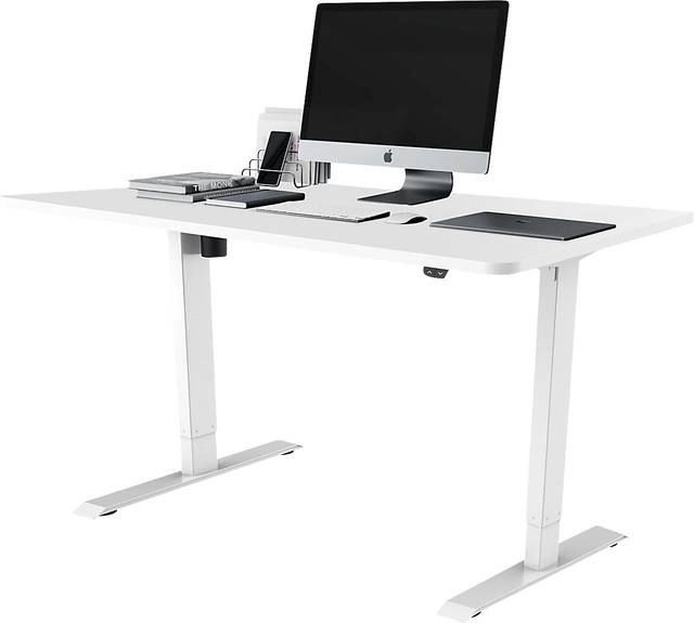 Benwin White Adjustable Desk - Thumbnail - Image 1