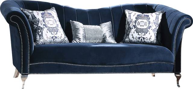 Berean Blue Sofa with Three Pillows - Thumbnail - Image 1