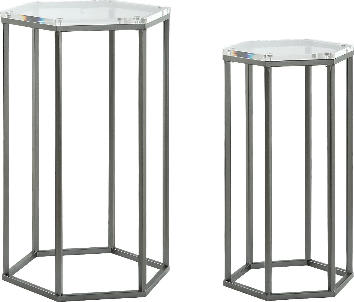 Beren Pewter Set of 2 Nesting Tables Rooms To Go