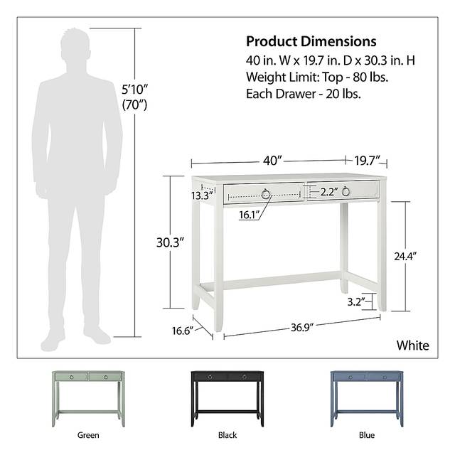 Berenger White Desk - Thumbnail - Image 10