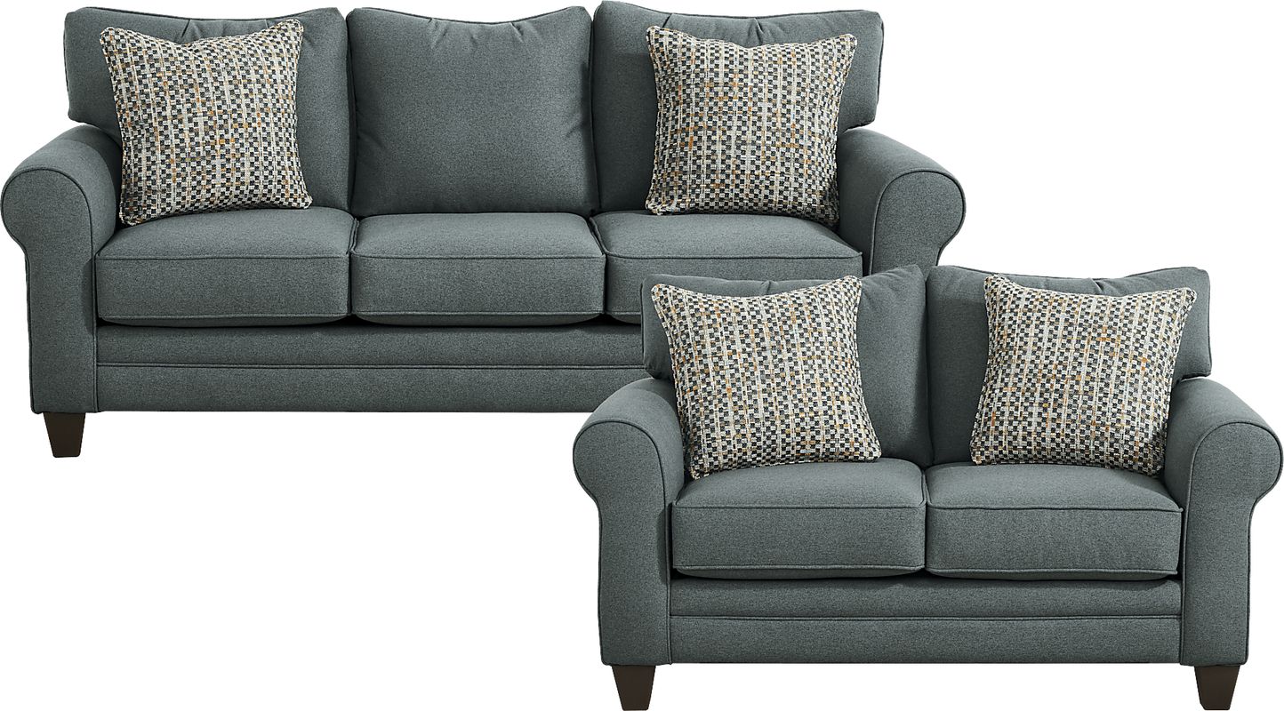 Berenice Slate Blue 2 Pc Living Room