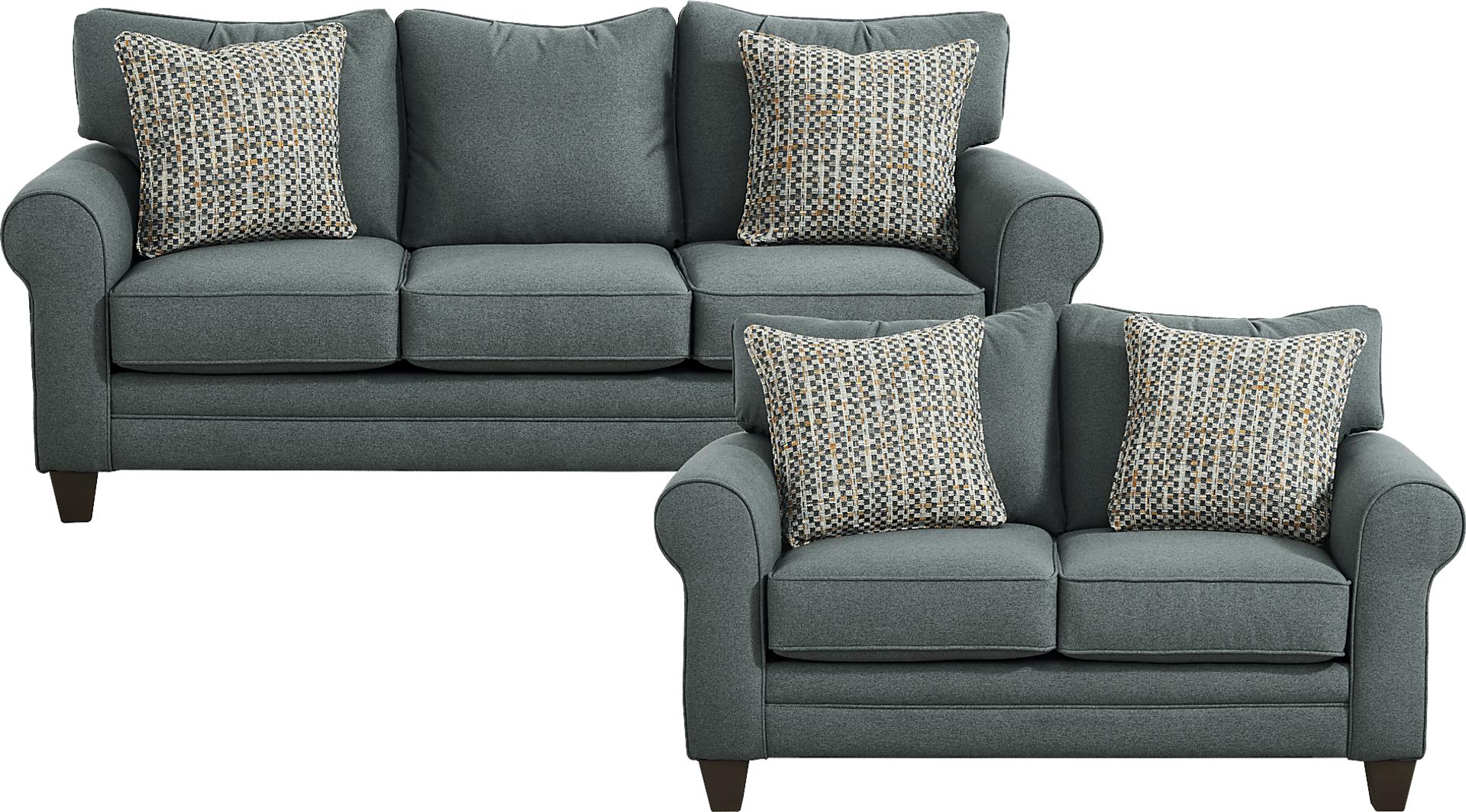 Berenice Slate Blue 2 Pc Living Room