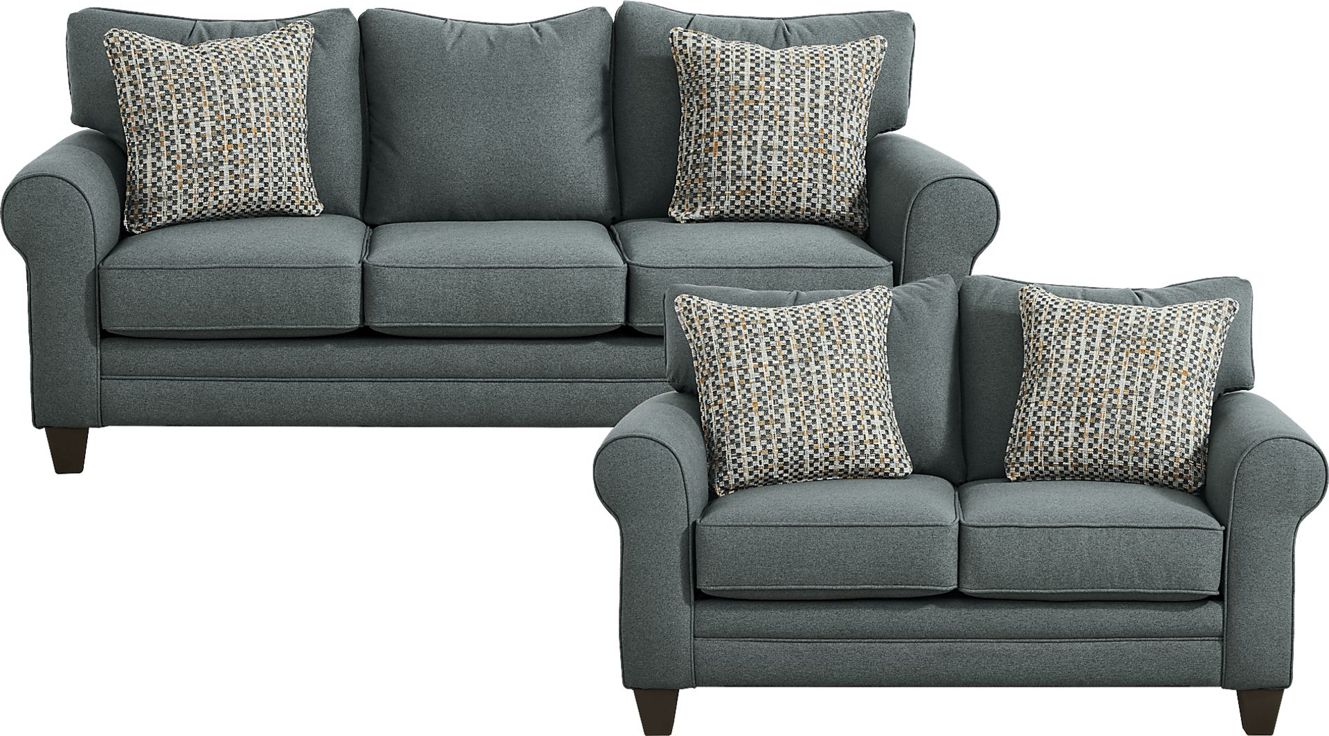 Berenice Slate Blue 2 Pc Living Room - Image 1