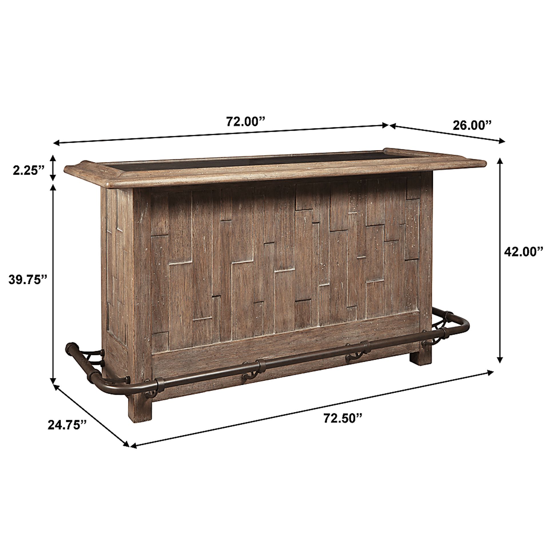 Berkman Brown Bar With 4 Barstools - Image 2
