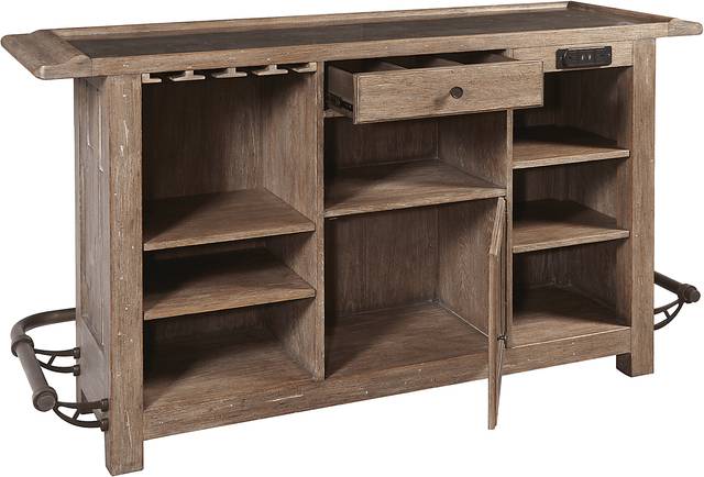 Berkman Brown Bar With 4 Barstools - Thumbnail - Image 7