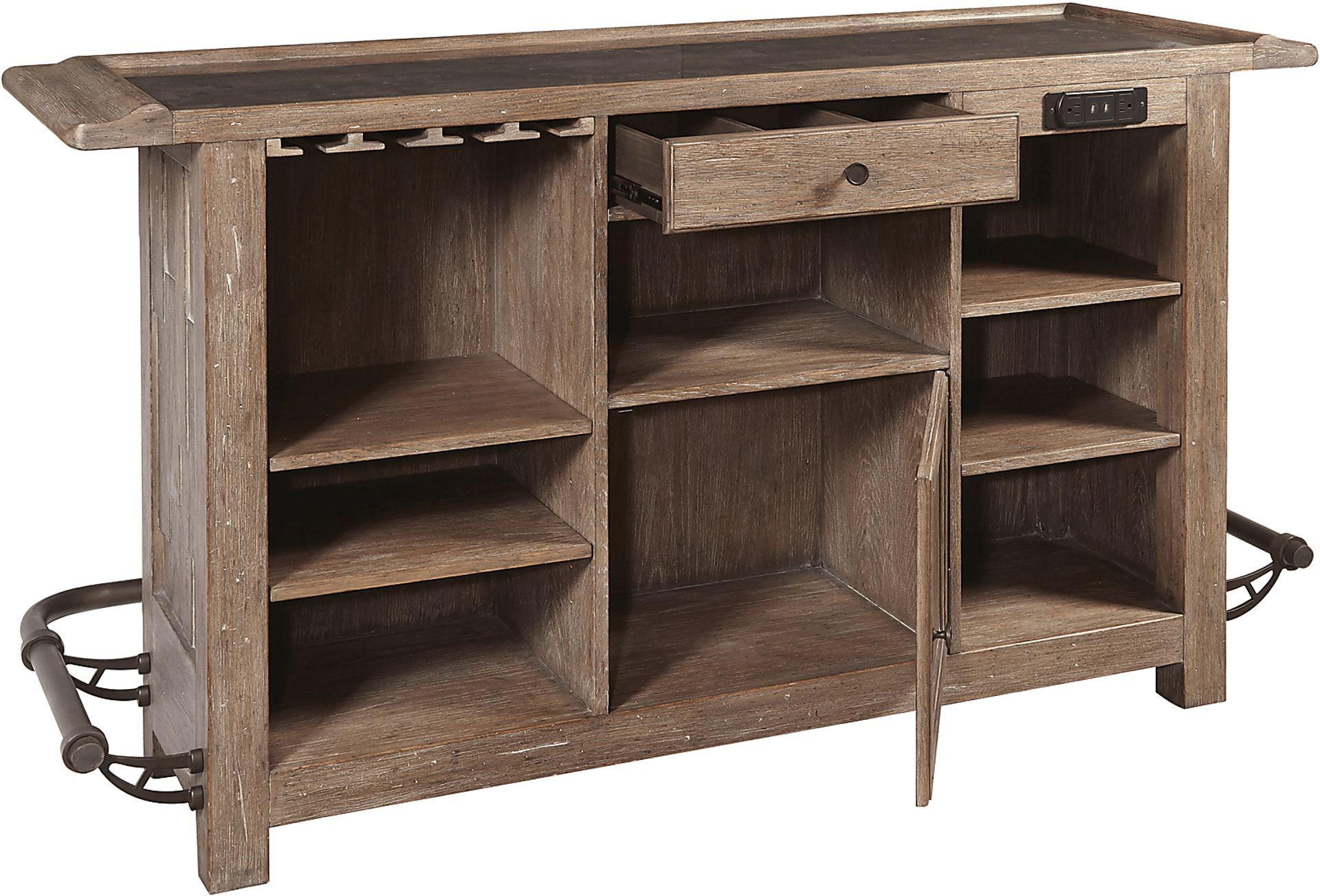 Berkman Brown Bar With 4 Barstools - Image 7