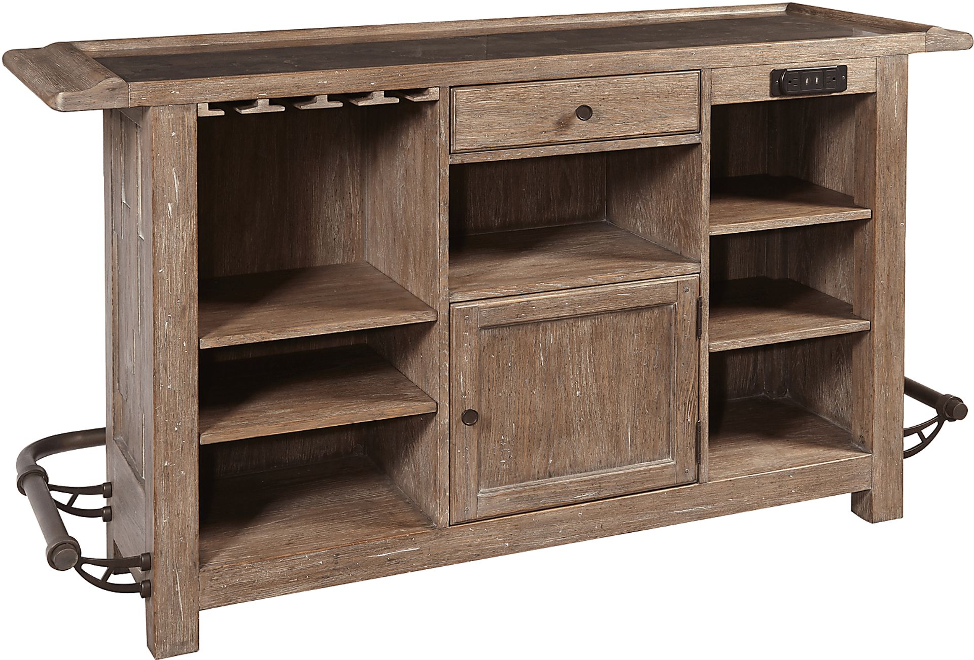 Berkman Brown Bar With 4 Barstools - Image 8