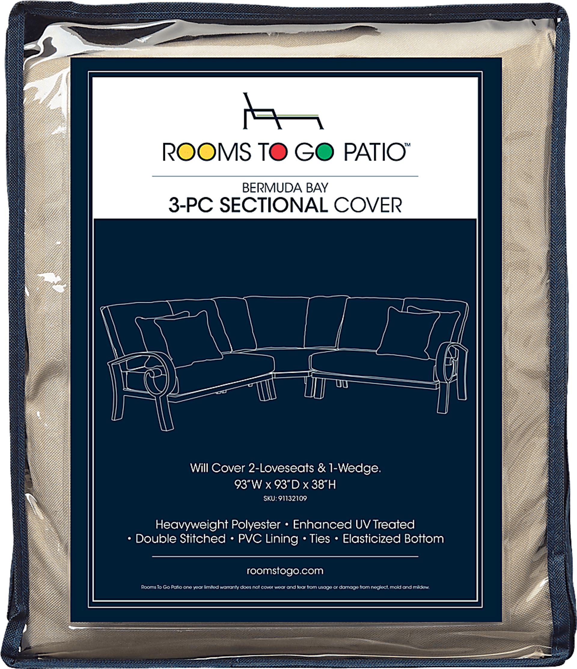 Bermuda Bay 3 Pc Patio Sectional Cover - Image 1