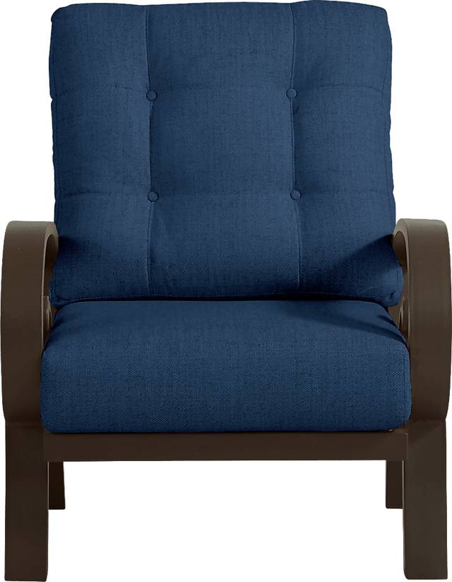 Bermuda Bay Aged Bronze Outdoor Club Chair with Ink Cushions - Thumbnail - Image 1