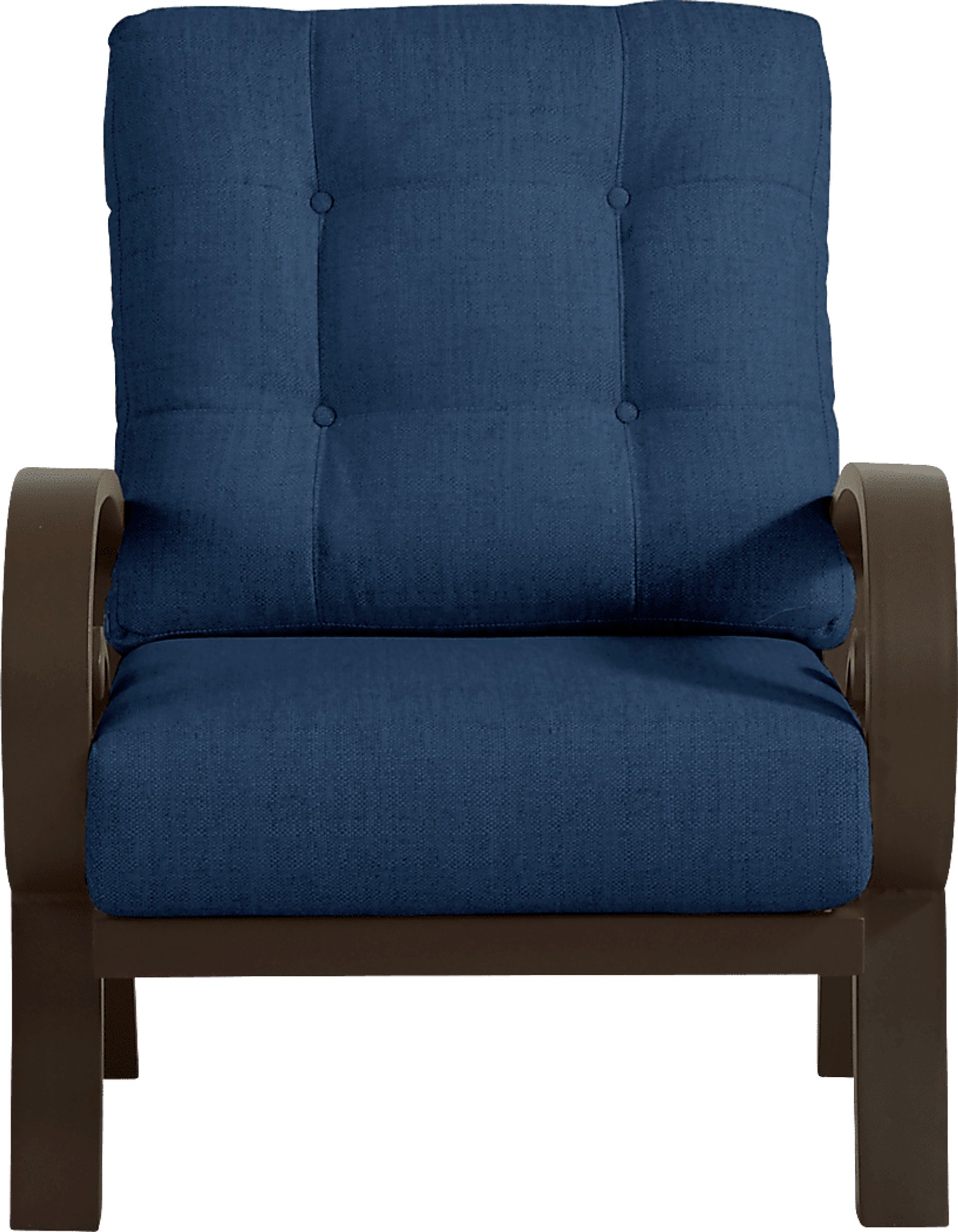 Bermuda Bay Aged Bronze Outdoor Club Chair with Ink Cushions - Image 1