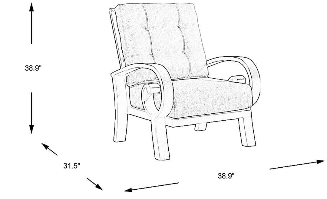 Bermuda Bay Aged Bronze Outdoor Club Chair with Parchment Cushions