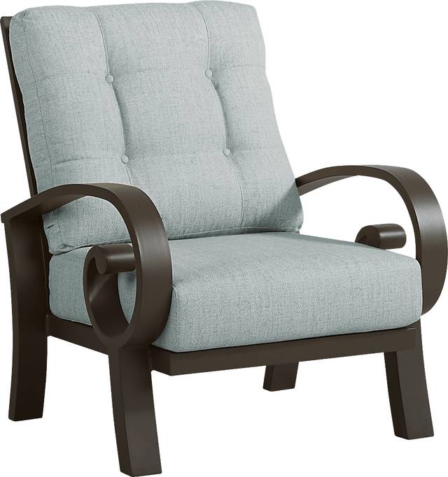 Bermuda Bay Aged Bronze 5 Pc Fire Pit Seating Set with Seafoam Cushions - Thumbnail - Image 4