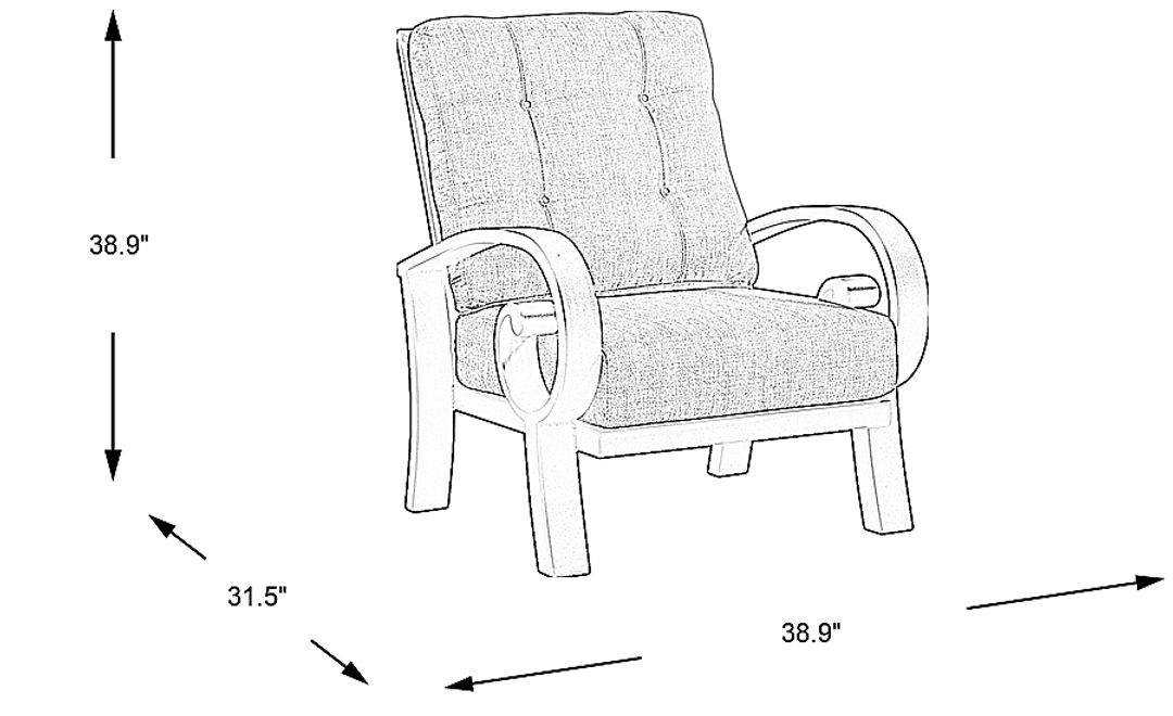 Bermuda Bay Aged Bronze Outdoor Club Chair with Straw Cushions
