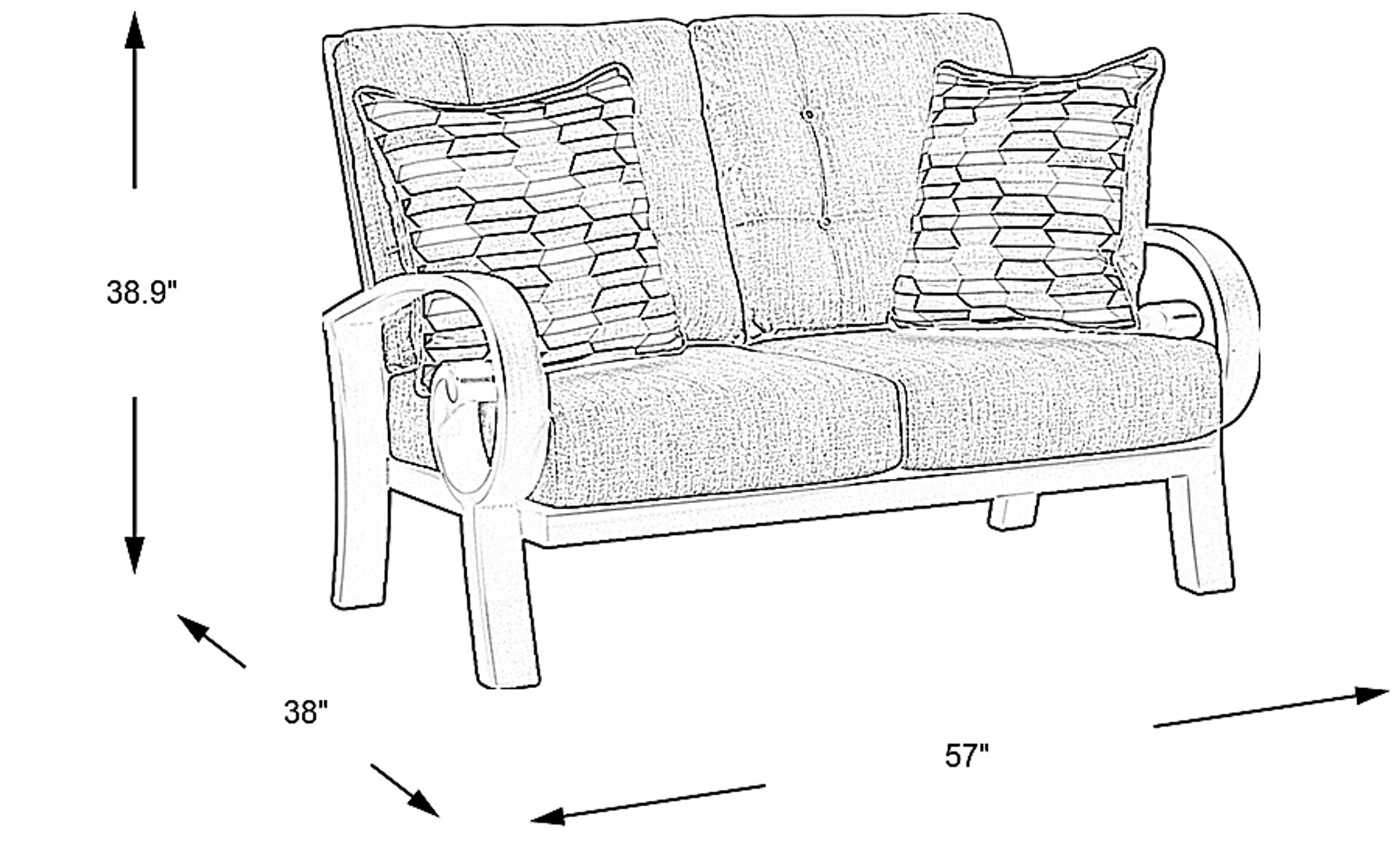 Dimension Image. Please refer to the Dimension Tab on this page for dimension details.