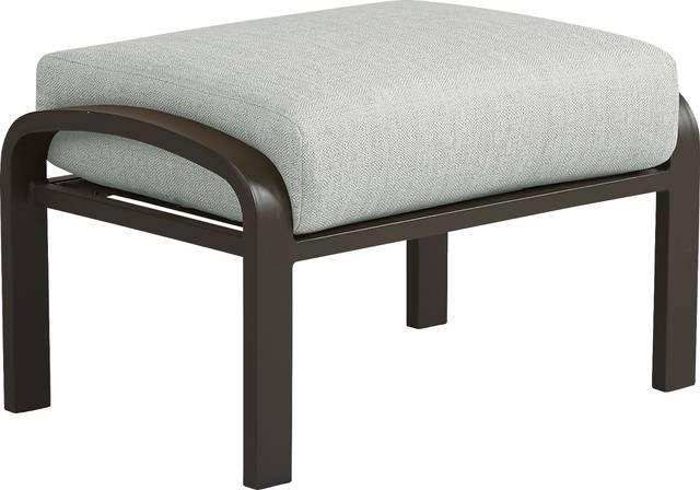 Bermuda Bay Aged Bronze Outdoor Ottoman with Rollo Mist Cushion - Thumbnail - Image 1