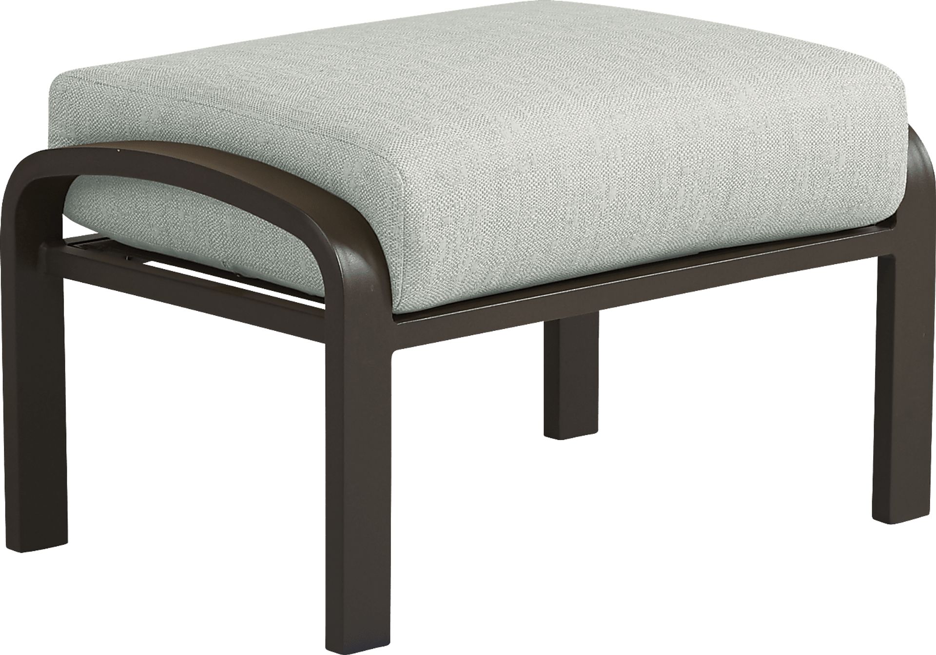Bermuda Bay Aged Bronze Outdoor Ottoman with Rollo Mist Cushion - Image 1