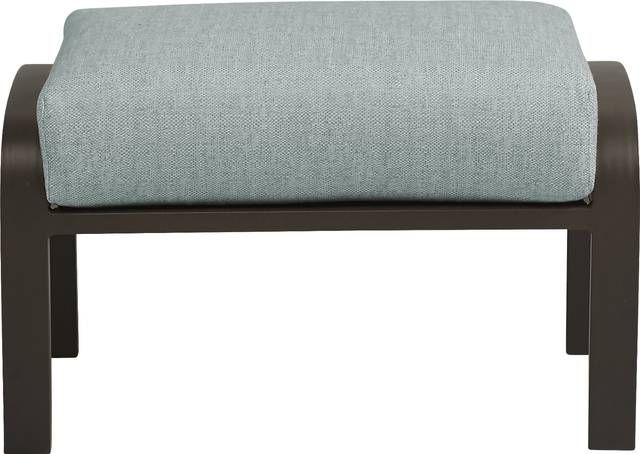 Bermuda Bay Aged Bronze Outdoor Ottoman with Mist Cushion - Thumbnail - Image 2