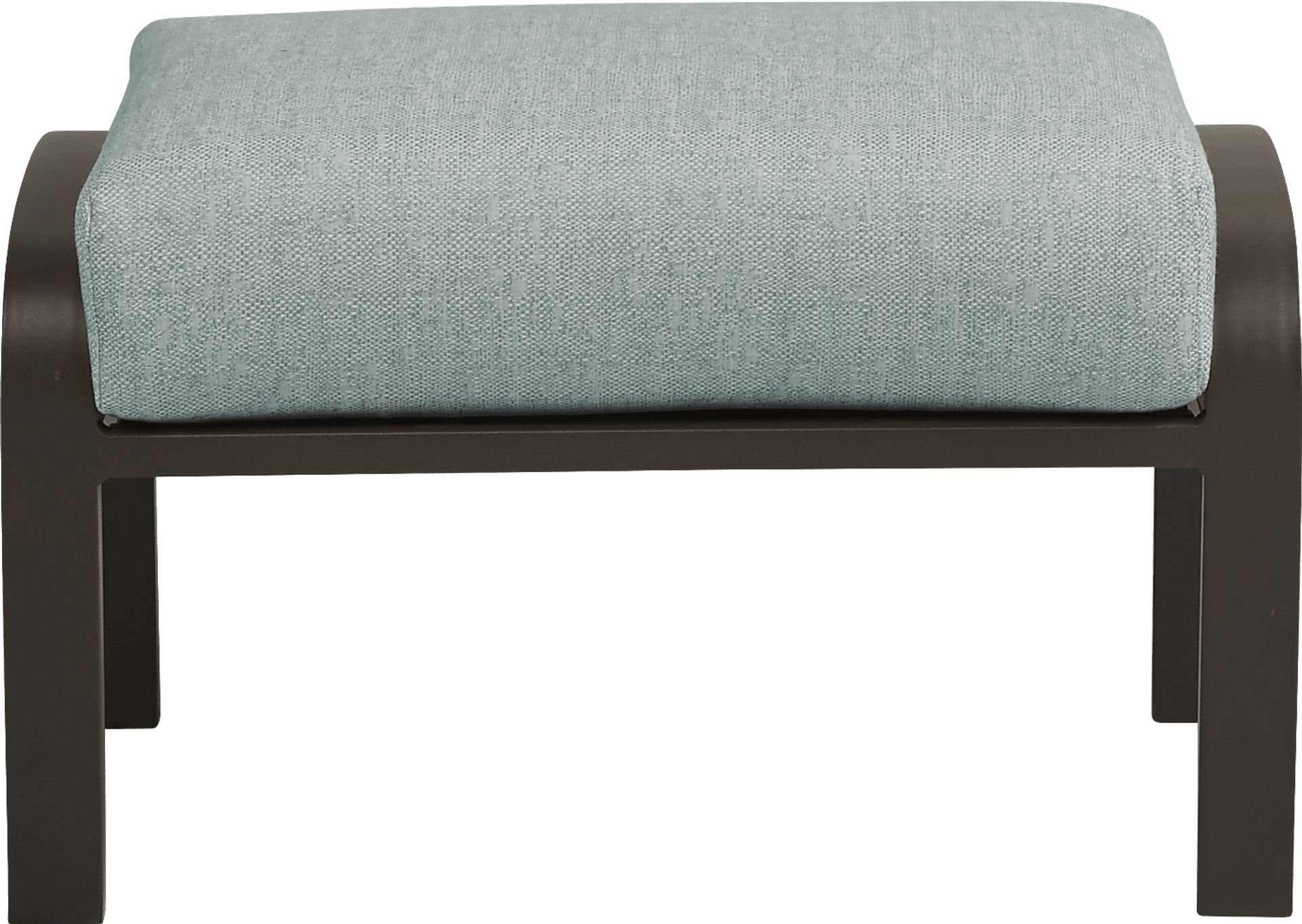 Bermuda Bay Aged Bronze Outdoor Ottoman with Mist Cushion - Image 2