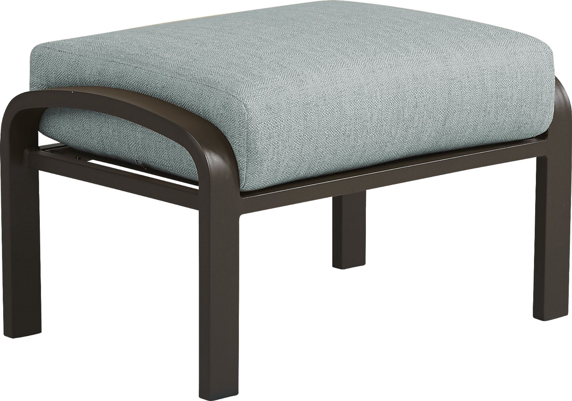 Bermuda Bay Aged Bronze Outdoor Ottoman with Mist Cushion - Image 1