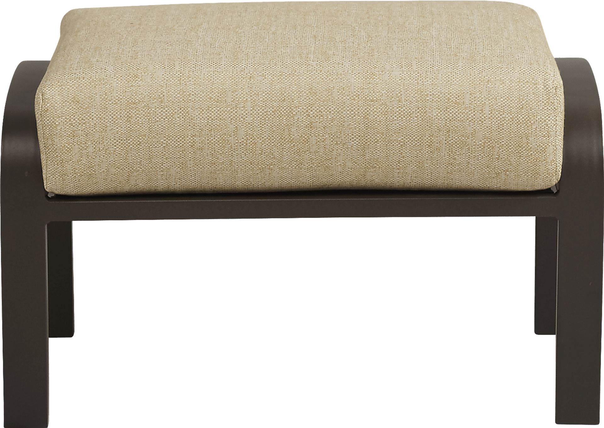 Bermuda Bay Aged Bronze Outdoor Ottoman with Straw Cushion - Image 2