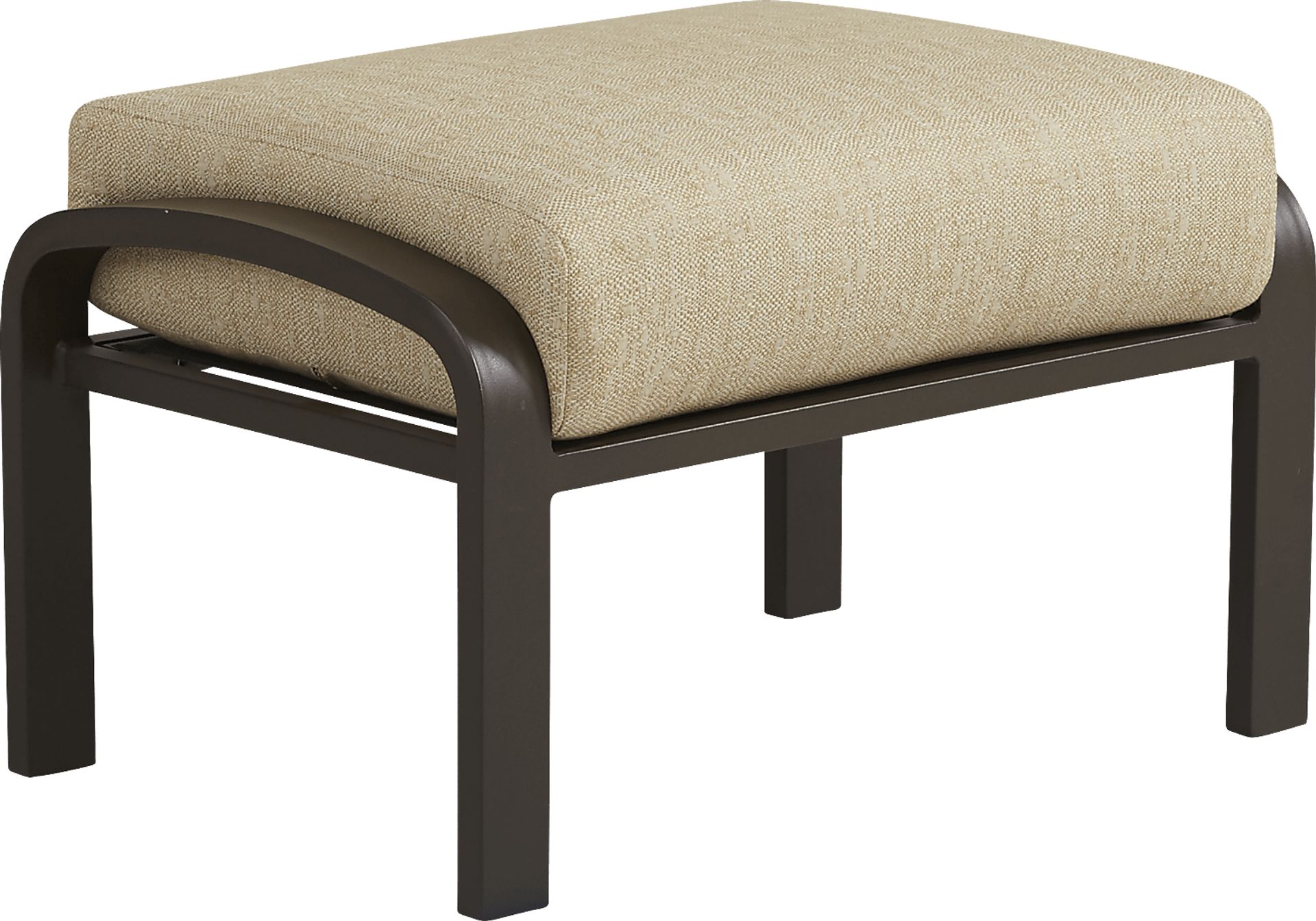 Bermuda Bay Aged Bronze Outdoor Ottoman with Straw Cushion - Image 1