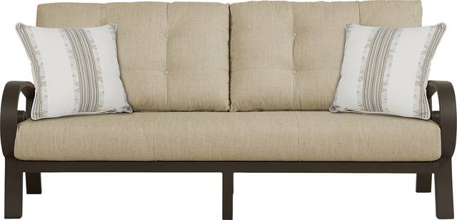 Bermuda Bay Aged Bronze Outdoor Sofa with Wren Cushions - Thumbnail - Image 1