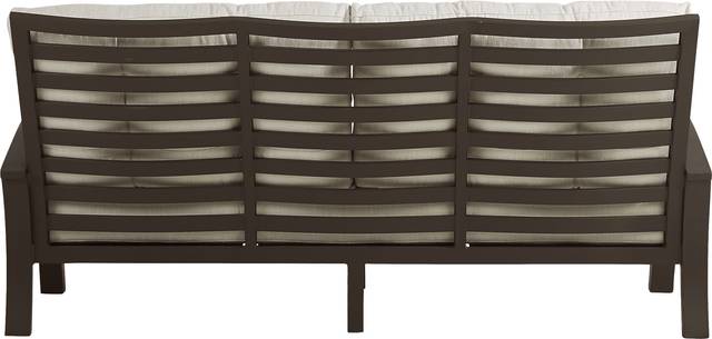 Bermuda Bay Aged Bronze Outdoor Sofa with Parchment Cushions - Thumbnail - Image 3