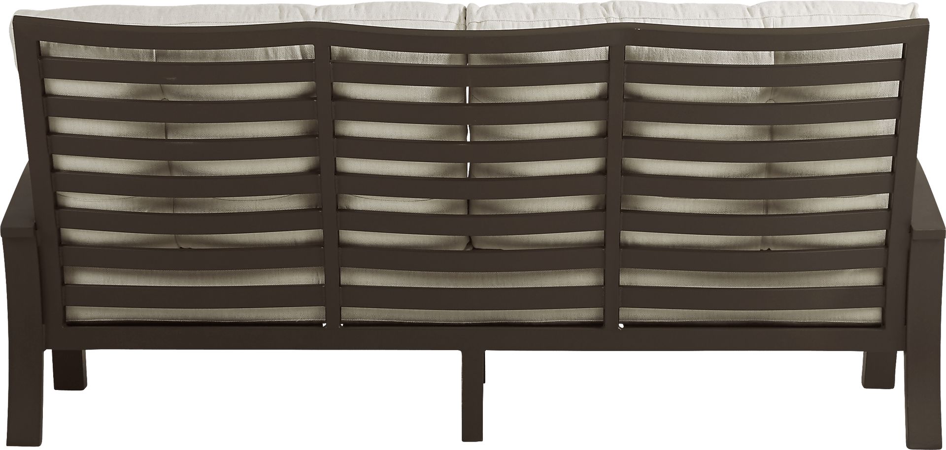 Bermuda Bay Aged Bronze Outdoor Sofa with Parchment Cushions - Image 3