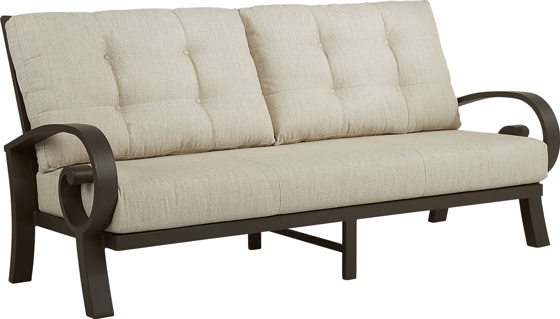 Bermuda Bay Aged Bronze Outdoor Sofa with Wren Cushions - Image 2