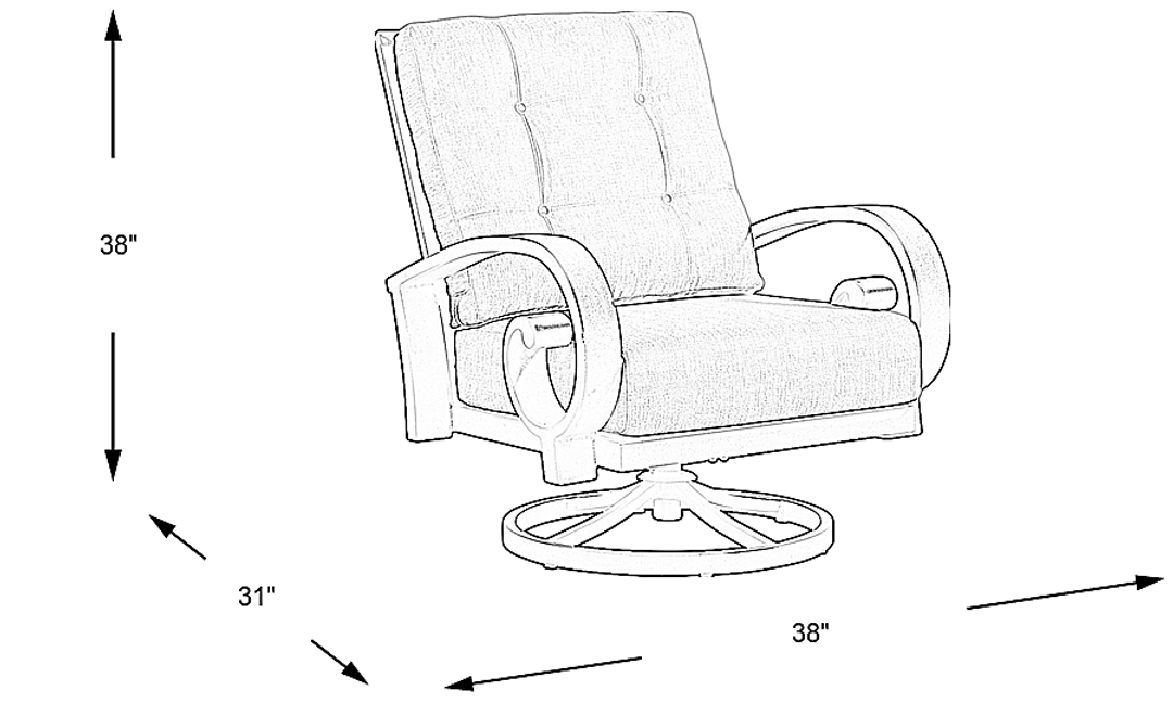 Bermuda Bay Aged Bronze Outdoor Swivel Club Chair with Parchment Cushions